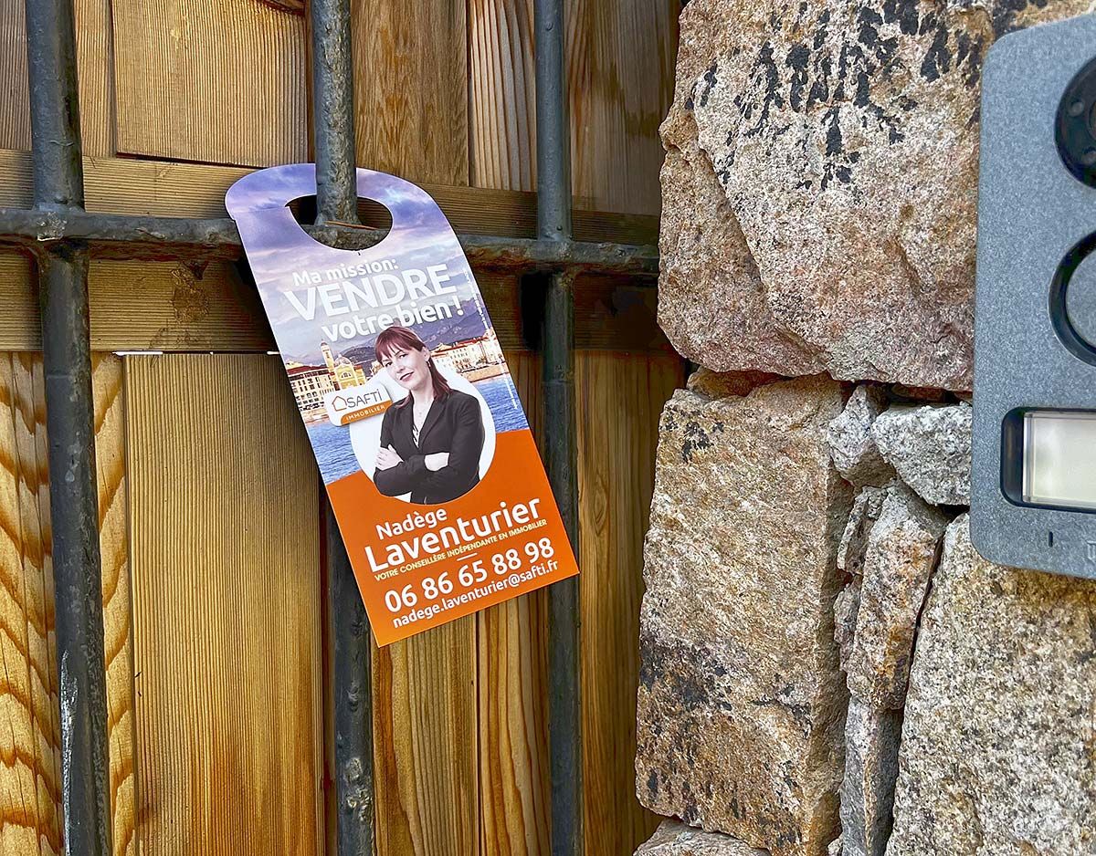 Nadège Laventurier, agent immobilier en Corse – Un flyer de porte pour communiquer de manière originale